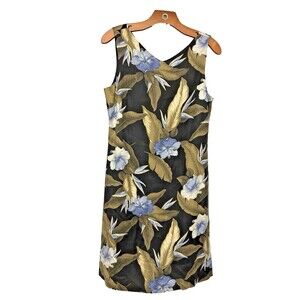 VTG Tommy Bahama Women’s Size 8 100% Silk Hawaiian Print Sleeveless Dress Zip